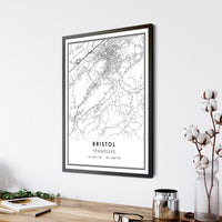 
              Bristol, Tennessee Modern Map Print 
            