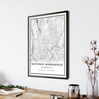 
              Northeast Minneapolis, Minnesota Modern Map Print 
            