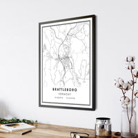 
              Brattleboro, Vermont Modern Map Print 
            