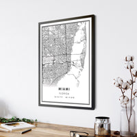 Miami, Florida Modern Map Print 