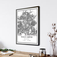 
              Kuala Lumpur, Malaysia Modern Style Map Print
            