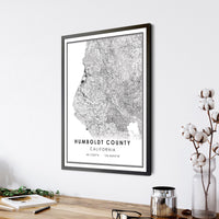 
              Humboldt County, California Modern Style Map Print 
            