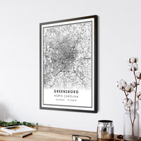 
              Greensboro, North Carolina Modern Map Print 
            