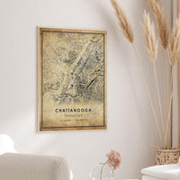 
              Chattanooga, Tennessee Vintage Style Map Print 
            