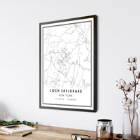 
              Loch Sheldrake, New York Modern Map Print 
            