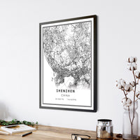 
              Shenzhen, China Modern Style Map Print 
            