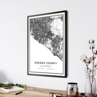 
              Orange County, California Modern Map Print 
            