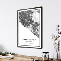 Orange County, California Modern Map Print 