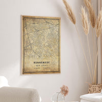 
              Runnemede, New Jersey Vintage Style Map Print 
            