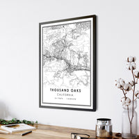 Thousand Oaks, California Modern Map Print 