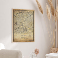 
              Tucker, Georgia Vintage Style Map Print 
            