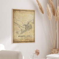 
              Atlantic City, New Jersey Vintage Style Map Print
            