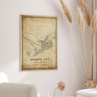 Atlantic City, New Jersey Vintage Style Map Print