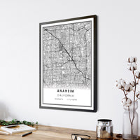 Anaheim, California Modern Map Print 