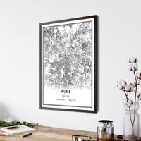 
              Pune, India Modern Style Map Print 
            