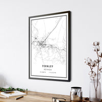 
              Fernley, Nevada Modern Map Print 
            
