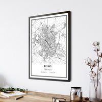 
              Reims, France Modern Style Map Print
            