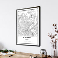 
              Bordeaux, France Modern Style Map Print 
            