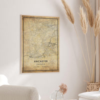 Ancaster, Ontario Vintage Style Map Print 