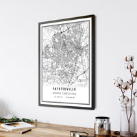 
              Fayetteville, North Carolina Modern Map Print 
            