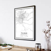 Pullman, Washington Modern Map Print 