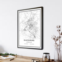 
              Blacksburg, Virginia Modern Map Print 
            