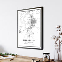 Alamogordo, New Mexico Modern Map Print 