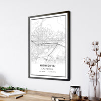 
              Monrovia, California Modern Map Print 
            