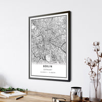 
              Berlin, Germany Modern Style Map Print
            