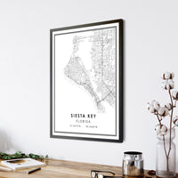 
              Siesta Key, Florida Modern Map Print 
            