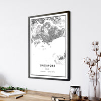 
              Singapore, Asia Modern Style Map Print 
            