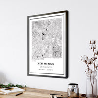 
              New Mexico, United States Modern Style Map Print
            