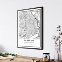 
              Cambridge, Massachusetts Modern Map Print 
            