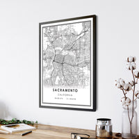 
              Sacramento, California Modern Map Print
            