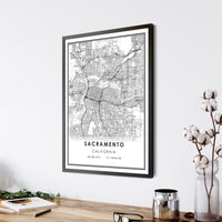 Sacramento, California Modern Map Print