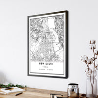 New Delhi, India Modern Style Map Print 