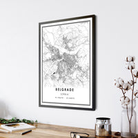 
              Belgrade, Serbia Modern Style Map Print 
            