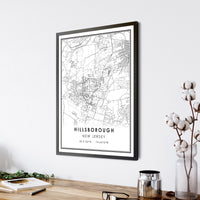 
              Hillsborough, New Jersey Modern Map Print 
            