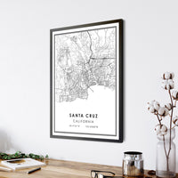 
              Santa Cruz, California Modern Map Print 
            