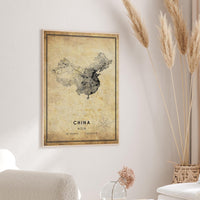 
              China Asia Vintage Style Map Print  
            