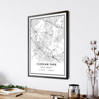 Florham Park, New Jersey Modern Map Print 