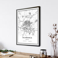 Salamanca, Spain Modern Style Map Print