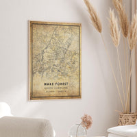 
              Wake Forest, North Carolina Vintage Style Map Print 
            