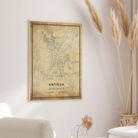 
              Antigua, Guatemala Vintage Style Map Print
            