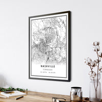 
              Nashville, Tennessee Modern Map Print
            
