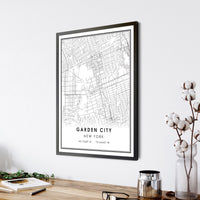 Garden City, New York Modern Map Print 