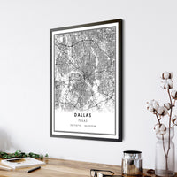 
              Dallas, Texas Modern Map Print 
            