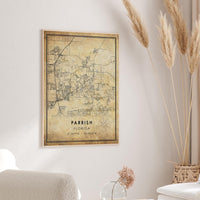 
              Parrish, Florida Vintage Style Map Print
            