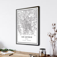 San Antonio, Texas Modern Map Print