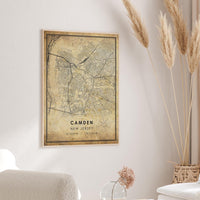 
              Camden, New Jersey Vintage Style Map Print 
            